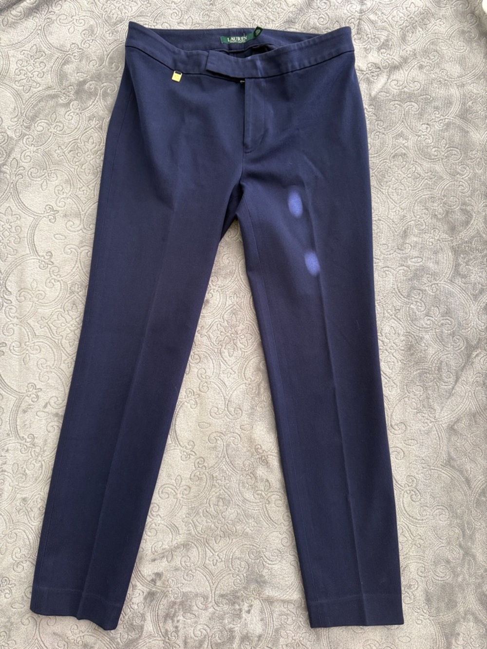 RALPH LAUREN Womens Navy Stretch Ponte Formal Straight leg pant